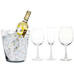 EXCELLENT HOUSEWARE Wijnglazen - set - 18-delig - glazen - incl. wijnkoeler - champagnekoeler - Wijnglazen