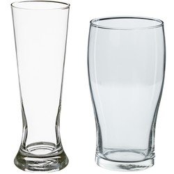 Secret de Gourmet Bierglazen set - pilsglazen fluitje/pint glazen - 8x stuks - glas - Bierglazen