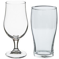 Secret de Gourmet Bierglazen set - bierglazen op voet/pint glazen - 8x stuks - glas - Bierglazen