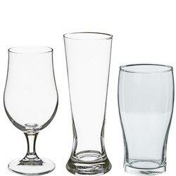 Secret de Gourmet Bierglazen set - pilsglazen/pint glazen/bierglazen op voet - 12x stuks - Bierglazen