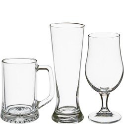 Secret de Gourmet Bierglazen set - pilsglazen/bierpullen/bierglazen op voet - 12x stuks - Bierglazen