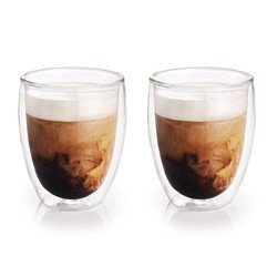 8x Dubbelwandige koffiekopjes/theeglazen 300 ml - Koken en tafelen - Barista - Koffiekoppen/koffiemokken - Dubbelwandige glazen - Koffie- en theeglazen