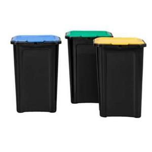 Leen Bakker Afvalbakset Recycling - grijs - 65,5x34,5x38,5 cm (hxbxd)