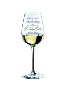 KS Laserdesign Weinglas »mit Gravur - Scheiss auf Valentinstag -«, Glas, Lasergravur
