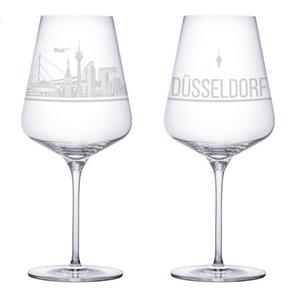 3forCologne Weinglas »I LOVE Düsseldorf Weingläser 2er Set Weinglas mit Gravur der Düsseldorf Skyline Souvenir Deutschland Geschenkidee Muttertag, Vatertag, Gastgeschenk Geschenkb