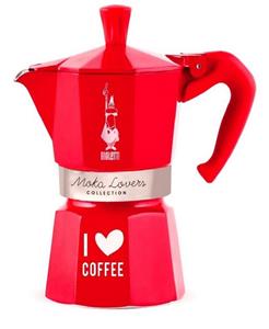 Bialetti Espressokocher  Espressokocher Moka Lovers I love coffee für 6 Tassen Rot