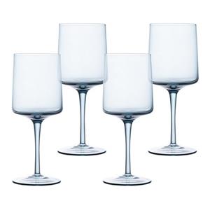 Navaris Weinglas, Glas, Blau getönte Weingläser 4er-Set - Farbige Weingläser mit Stiel - Stilvolle Design-Glaswaren zum Servieren von Wein Cocktails Desserts