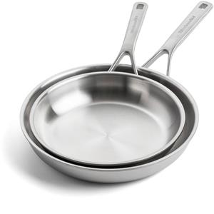 Kitchenaid Koekenpannenset Multi-ply Stainless Steel - ø 20 En 28 Cm