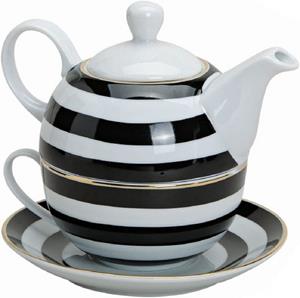 G. Wurm Teekanne »Teekannen-Set mit Tasse Teller Streifen 3tlg.«