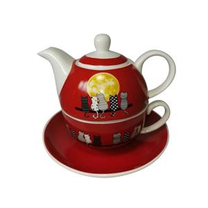Jameson + Tailor Teekanne »Tea for One Mondkatze«, 0.3 l, (Stück, Stück), Set Teekanne Teetasse