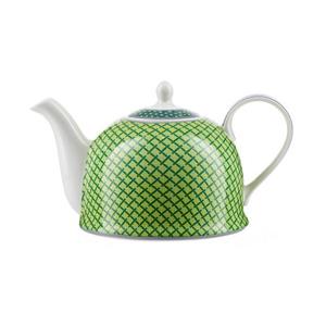 Jameson + Tailor Teekanne »Iglu-Kanne Teekanne Grüne Karos«, 0.9 l, (Stück, Stück), Porzellan mit Dekor