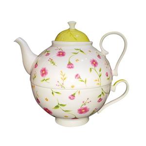 Jameson + Tailor Teekanne »Tea for One Klassik Blumenranke«, 0.5 l, (Stück, Stück), Set Teekanne Teetasse