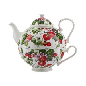 Jameson + Tailor Teekanne »Tea for One Klassik Erdbeere«, 0.5 l, (Stück, Stück), Set Teekanne Teetasse