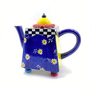 Jameson + Tailor Teekanne »Design-Kanne Blau mit Blumen«, 1.4 l, (Stück, Stück), Teekanne Porzellan