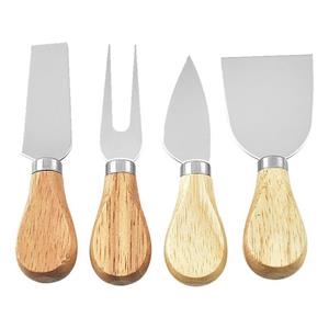 longziming Käsemesser 4 Stück Edelstahl-Küchenkäse-Werkzeuge Mini-Käsemesser mit Holzgriff