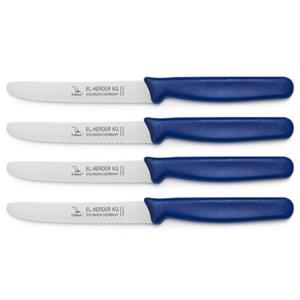Landshop24 Brötchenmesser »Brotmesser Tomatenmesser Tafelmesser 4er Set blau«, Edelstahl (Spezialstahl 1.4116) konisch geschliffen