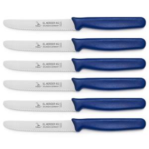 Landshop24 Brötchenmesser »Brotmesser Tomatenmesser Tafelmesser 6er Set blau«, Edelstahl (Spezialstahl 1.4116) konisch geschliffen