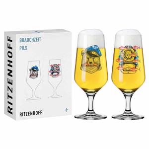 Ritzenhoff Bierglas »Brauchzeit Biergläser Bär, Fisch 374 ml 2er Set«, Glas