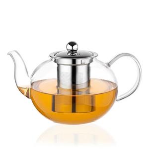 SUNEE Teekanne »Teekanne Glas mit Sieb 1000ML,Große Glaskanne für Tee«, Abnehmbare 18/8 Edelstahl-Sieb,Hitzebeständig & Hochwertig