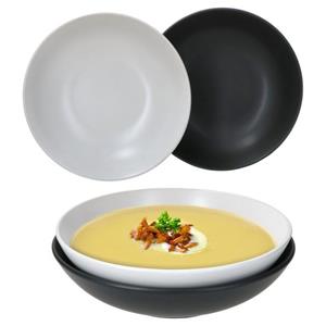 MamboCat Suppenteller »4x Nero Bianco Suppenteller tief Weiß Schwarz matt 4 Personen Salat-Bowl Schale«