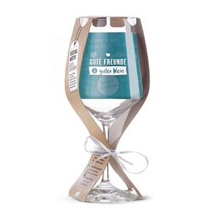 Gilde Rotweinglas »Glas Weinglas 'Gute Freunde & guter Wein' 500ml«, Glas