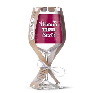 Gilde Rotweinglas »Glas Weinglas 'Mama ist die Beste' 500ml«, Glas