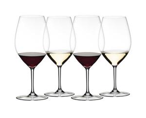 RIEDEL Glas Weinglas »Rot- und Weißweingläser 4er Set Wine Friendly Magnum«, Kristallglas