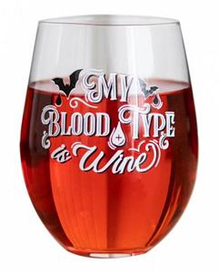 Horror-Shop Geschirr-Set »,My Blood Type is Wine, Weinglas«, Glas