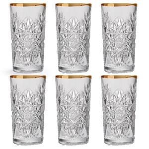 LIBBEY Cocktailglas »Longdrinkgläser Hobstar wellenförmiger Goldrand (6-teilig)«
