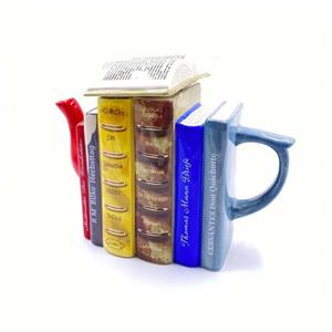 Jameson + Tailor Teekanne Design-Kanne Bücherstapel, 1.2 l, (Stück, Stück), Teekanne Porzellan