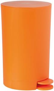 Spirella MSV kleine pedaalemmer - kunststof - oranje - 3L - 15 x 27 cm - Badkamer/toilet - Pedaalemmers