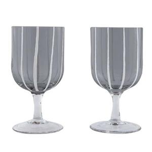 OYOY Schnapsglas » Weinglas Mizu Grey-White (2-teilig)«