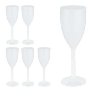 relaxdays Weinglas Weingläser Kunststoff 6er Set, Kunststoff