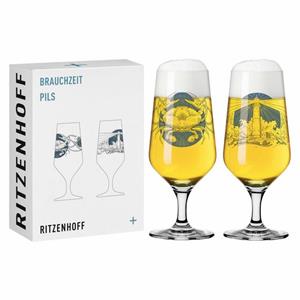 Ritzenhoff Bierglas »2er-Set Brauchzeit 007, 008«, Kristallglas, Made in Germany
