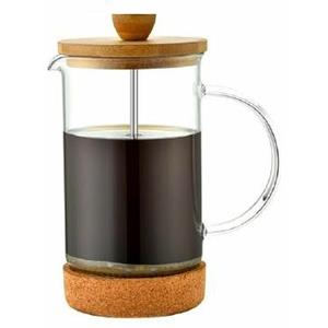 Items Cafetiere French Press koffiezetter bamboe 600 ml - Cafetiere