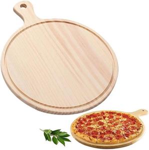 Lkupro Pizzateller »Pizzablech aus Holz mit Griffen,Pizzablech aus natürlichem Holz–25,4cm«, (1 St)
