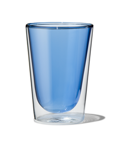 HEMA Dubbelwandig Glas 350ml Blauw