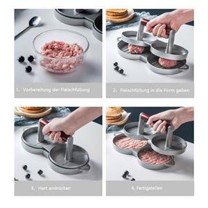 HOÖHM Hamburger Maker Aluminium-Burgerpresse, Pressform für Burger, Form für Fleischpasteten