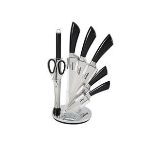 Neuetischkultur Messerblock »Messerblock 8 teiliges Set Metallic Black« (8tlg), Küchenmesser Wetzstahl Küchenschere