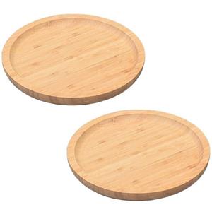 Lkupro Speiseteller »Holzplatten, 2 Serviertabletts aus Holz, Holztabletts für Brot(Eiche)«, (2 St)