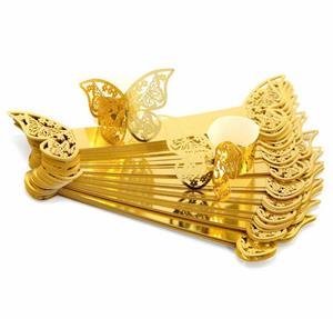 Housruse Serviettenring Serviettenring - Ausgeschnittener goldener Schmetterling (50 Stück), (1-tlg)