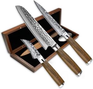 Adelmayer Messer-Set  Damastmesser Set NAGANO (SparSet, 3-tlg., Santokumesser, Allzweckmesser, Schälmesser), Jedes  Messer wird von Hand kontrolliert
