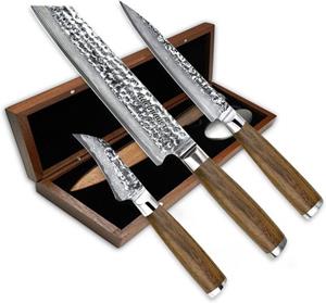 Adelmayer Messer-Set  Damastmesser Set KAMAKURA (SparSet, 3-tlg., Kiritsukemesser21,20cm, Allzweckmesser, Schälmesser)