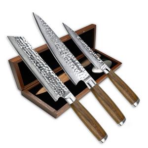 Adelmayer Messer-Set  Damastmesser Set OSAKA (SparSet, 3-tlg., Kiritsukemesser21,20cm, Chefmesser20cm, Allzweckmesser), Jedes  Messer wird von Hand kontrolliert