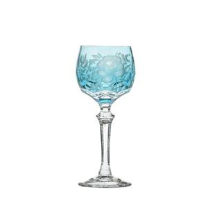 ARNSTADT KRISTALL Likörglas Kristall Primerose türkis (14,3 cm) Kristallglas mundgeblasen · von Hand geschliffen · Handmade