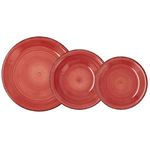 Geschirr-set Quid Vita 18 Stücke Aus Keramik Rot