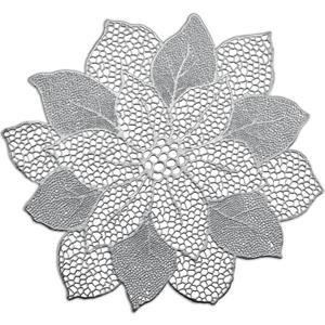 Platzset, Flower, Zeller Present, (1-St), Kunststoff, silber, 49 x 47 cm (1 Stück)