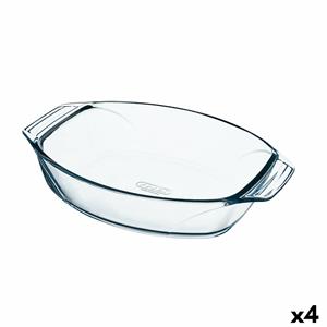 Ovenschaal Pyrex Irresistible Ovaalvormig Transparant Glas 39,5 x 27,5 x 7 cm (4 Stuks)