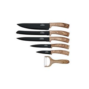 Neuetischkultur Messer-Set Küchenmesser 6-teiliges Set Black (5-tlg), mit Sparschäler