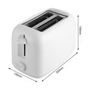 SUNEE Toaster Household Toaster, 800 W, 2 Schlitze, weiß, H x L x P: 15 x 22 x 13 cm